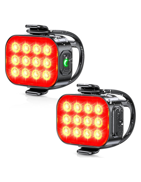 Luz Trasera para Bicicleta ISEYOU - 2 Piezas, Impermeable IP65 Luz Trasera para Bicicleta ISEYOU - 2 Piezas, Impermeable IP65
