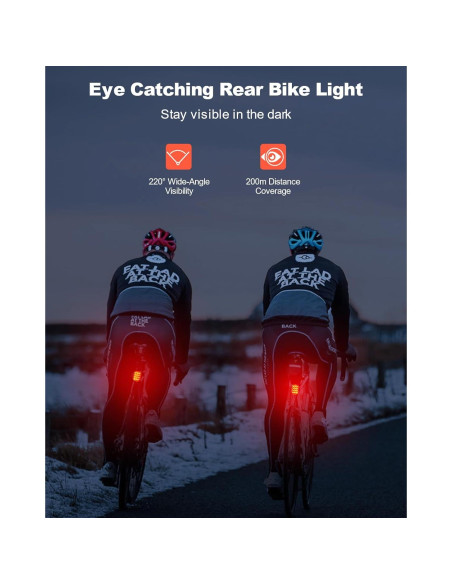 Luz Trasera para Bicicleta ISEYOU - 2 Piezas, Impermeable IP65 Luz Trasera para Bicicleta ISEYOU - 2 Piezas, Impermeable IP65