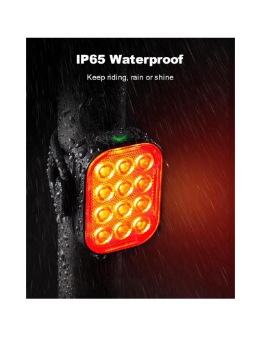 Luz Trasera para Bicicleta ISEYOU - 2 Piezas, Impermeable IP65