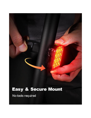 Luz Trasera para Bicicleta ISEYOU - 2 Piezas, Impermeable IP65
