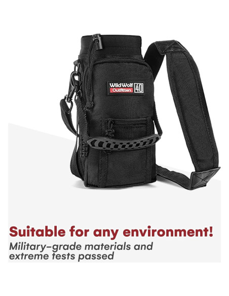 Soporte para Botellas de Agua Wild Wolf 40 oz con Correa Ajustable