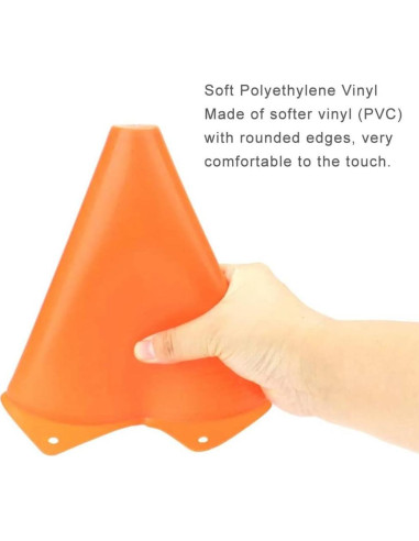 Conos de Fútbol YOQXHY 18 cm Naranja 25 Piezas con Bolsa