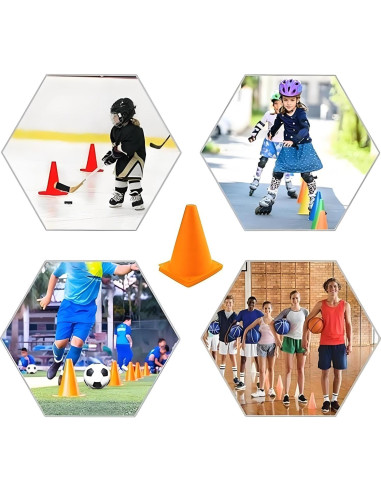 Conos de Fútbol YOQXHY 18 cm Naranja 25 Piezas con Bolsa