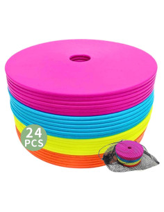 Conos Planos de Entrenamiento LEZER 6 Pulgadas - 24 Piezas