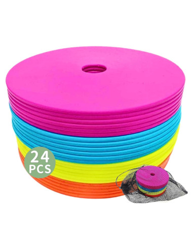 Conos Planos de Entrenamiento LEZER 6 Pulgadas - 24 Piezas