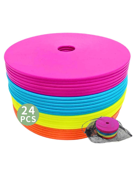 Conos Planos de Entrenamiento LEZER 6 Pulgadas - 24 Piezas Conos Planos de Entrenamiento LEZER 6 Pulgadas - 24 Piezas