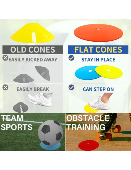 Conos Planos de Entrenamiento LEZER 6 Pulgadas - 24 Piezas Conos Planos de Entrenamiento LEZER 6 Pulgadas - 24 Piezas