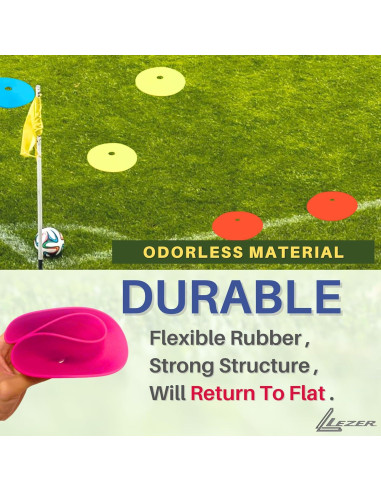 Conos Planos de Entrenamiento LEZER 6 Pulgadas - 24 Piezas