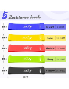 Bandas de Ejercicio de Resistencia VEICK - 5 Niveles para Fitness 2