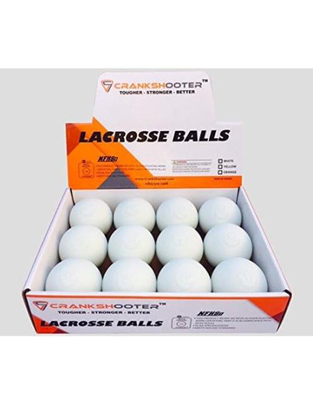 Juego de 12 Pelotas de Lacrosse CrankShooter Amarillas NOCSAE