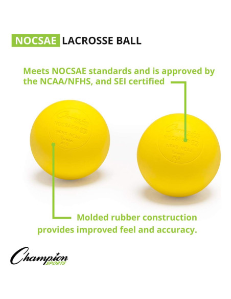 Set de 36 Pelotas de Lacrosse Champion Sports - Amarillo