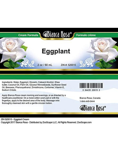 Crema de Berenjena Bianca Rosa 60 ml Sin Rellenos