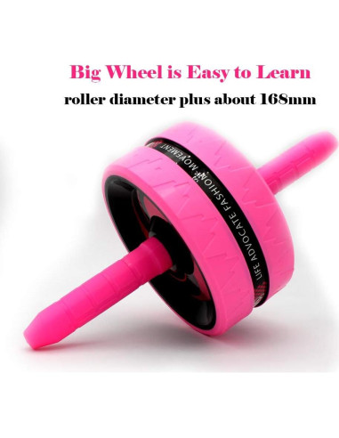 Rueda de Abdominales BiJun Rosa con Cuerda para Saltar y Almohadilla