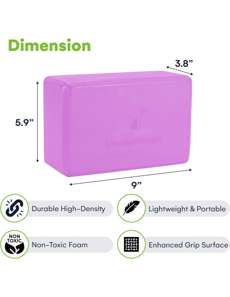 Bloques de Yoga Steady Doggie - Espuma Antideslizante - 2 Piezas