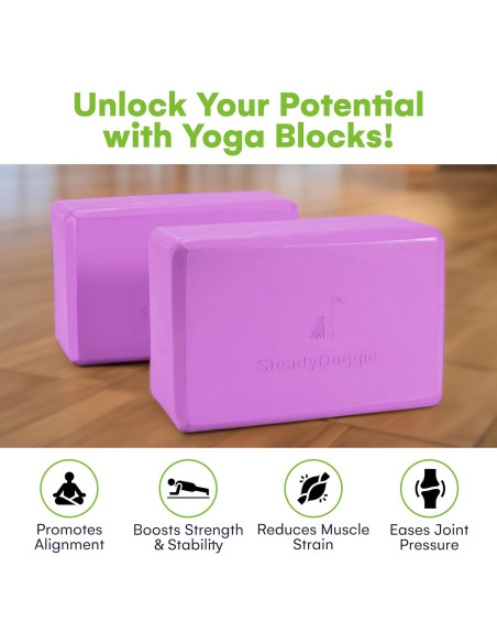 Bloques de Yoga Steady Doggie - Espuma Antideslizante - 2 Piezas