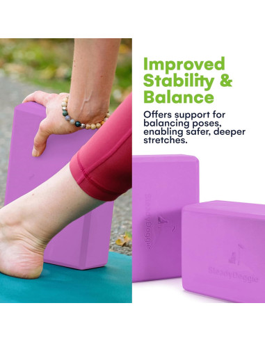 Bloques de Yoga Steady Doggie - Espuma Antideslizante - 2 Piezas