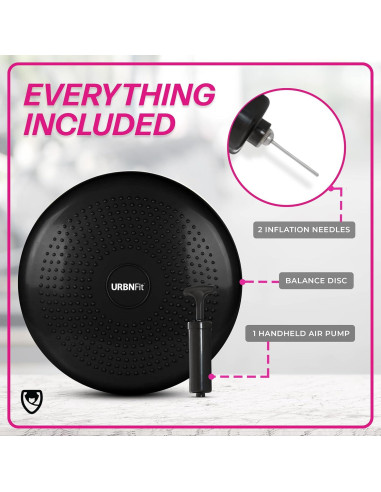 Cojín Inestable URBNFit 33 cm - Disco de Equilibrio Negro