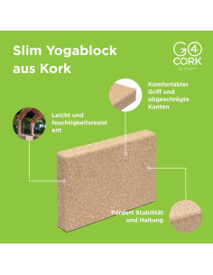 Bloque de Yoga de Corcho Go4Cork Antideslizante 20x30cm 2