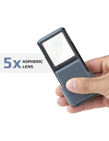 Lupa LED MiniBrite Carson PO-55, 5x, Compacta y Portátil