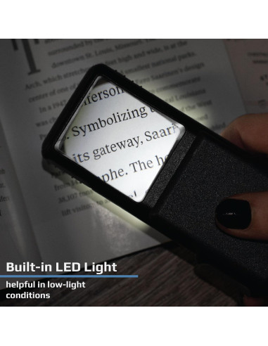 Lupa LED MiniBrite Carson PO-55, 5x, Compacta y Portátil