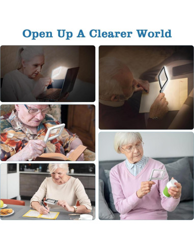 Lupa de Lectura MoKo 4X Recargable con Luz LED Plegable