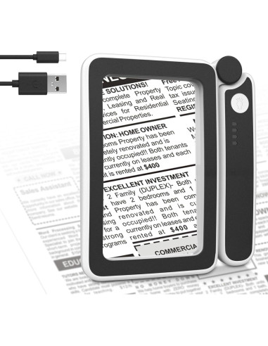 Lupa de Lectura MoKo 4X Recargable con Luz LED Plegable