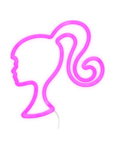 Luz de Neón LED Barbie Paladone 22 cm Rosa USB Decorativa
