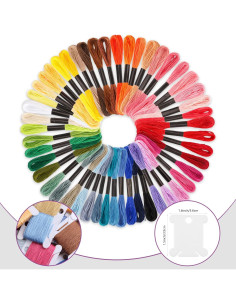 Caydo Kit de Hilo de Bordado 50 Madejas 12 Bobinas 22.23 cm 2