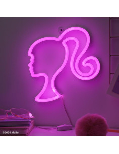 Luz de Neón LED Barbie Paladone 22 cm Rosa USB Decorativa 2