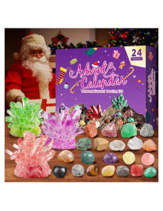Calendario de Adviento de Cristales JXVICT 2025 - 24 Gemas y Fósiles