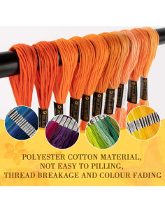 Hilo de Bordado Sukh 100 Colores 8m Algodón y Poliéster 2