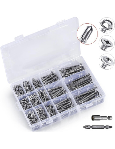 Juego de Tornillos Autoperforantes Yuecinoow 440 Pcs Acero Inoxidable