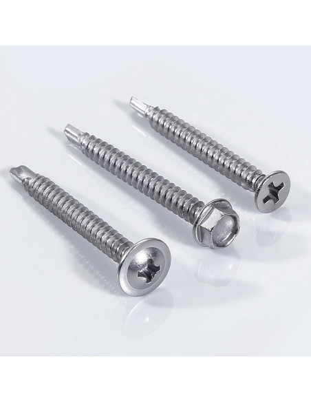 Juego de Tornillos Autoperforantes Yuecinoow 440 Pcs Acero Inoxidable