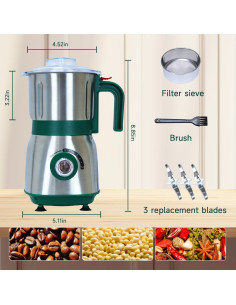 Molino de Granos Eléctrico SIMOHOT 600ml 500W Verde 2