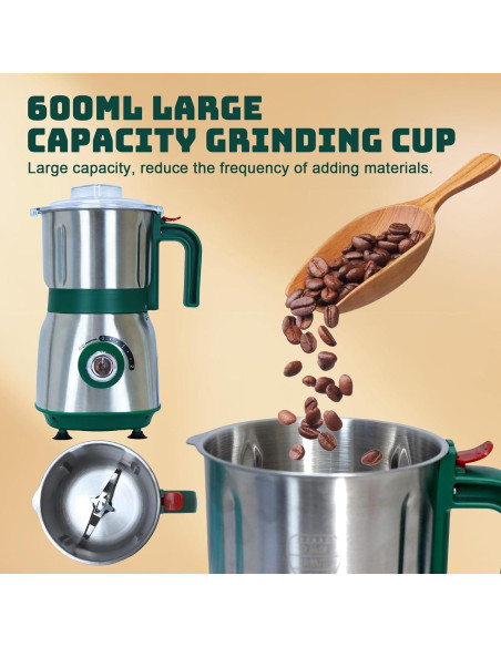Molino de Granos Eléctrico SIMOHOT 600ml 500W Verde Molino de Granos Eléctrico SIMOHOT 600ml 500W Verde