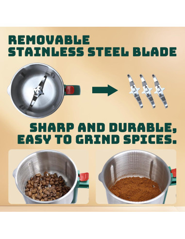 Molino de Granos Eléctrico SIMOHOT 600ml 500W Verde