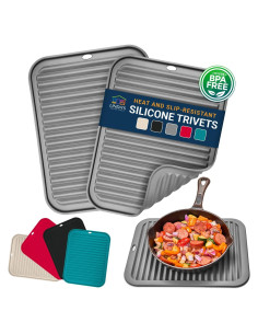 Trivetes de Silicona Linda's Essentials 23x30.5 cm Gris - 2 Pcs