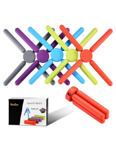 Trivets de Silicona Gruesa KSENDALO Plegables Multicolor 22.1cm Trivets de Silicona Gruesa KSENDALO Plegables Multicolor 22.1cm