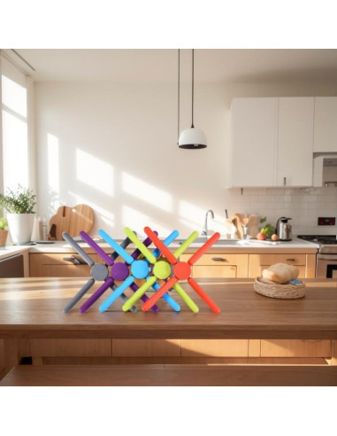 Trivets de Silicona Gruesa KSENDALO Plegables Multicolor 22.1cm