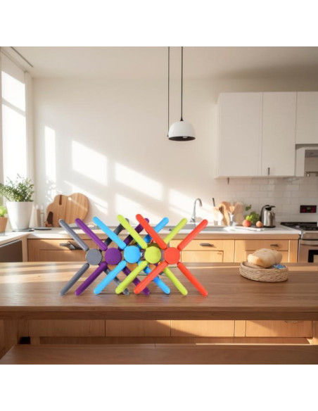 Trivets de Silicona Gruesa KSENDALO Plegables Multicolor 22.1cm Trivets de Silicona Gruesa KSENDALO Plegables Multicolor 22.1cm