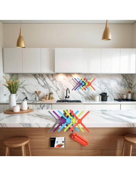 Trivets de Silicona Gruesa KSENDALO Plegables Multicolor 22.1cm Trivets de Silicona Gruesa KSENDALO Plegables Multicolor 22.1cm