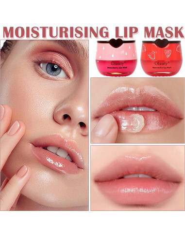 Mascarilla Labial Hidratante 4 PCS Lingyun - Miel, Fresa, Sandía, Manzana