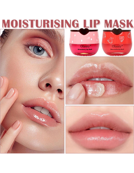 Mascarilla Labial Hidratante 4 PCS Lingyun - Miel, Fresa, Sandía, Manzana