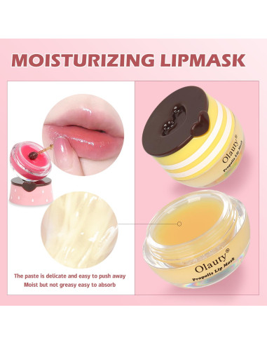 Mascarilla Labial Hidratante 4 PCS Lingyun - Miel, Fresa, Sandía, Manzana