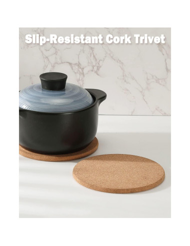 Trivets de corcho KITLAB, 4 piezas, 20.3 cm, resistentes al calor