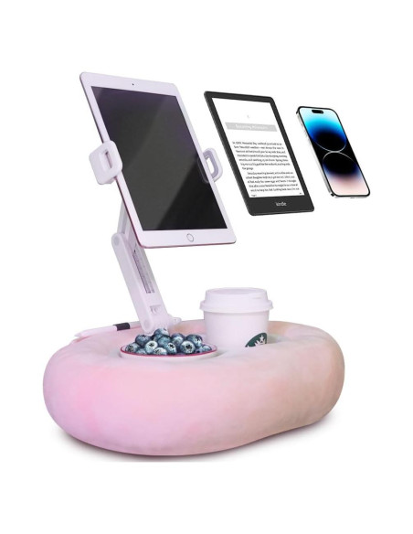Soporte Almohada para Tablet NKV Rosa Ajustable 4.7-15.6"