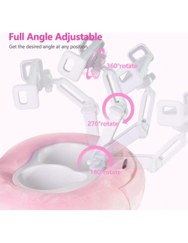 Soporte Almohada para Tablet NKV Rosa Ajustable 4.7-15.6"