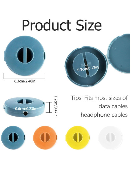 Organizador de Cables Retráctil SITAKE 4 Piezas 6.3x1.7cm