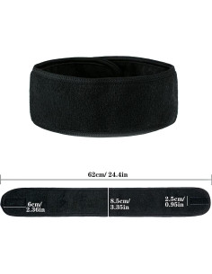 Diademas de Spa Facial 4PCS TOPODO Ajustables Terciopelo Negro 2
