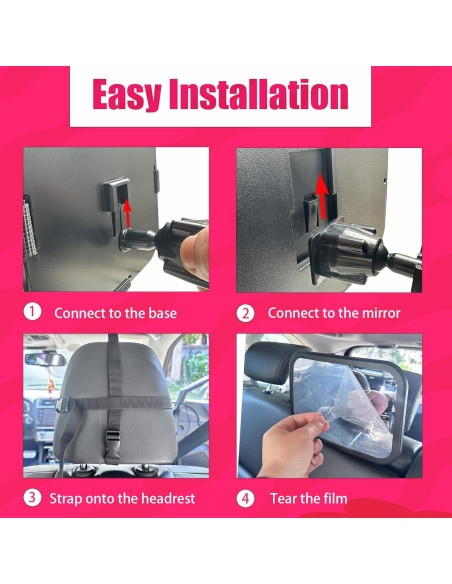 Espejo de Coche para Bebé Oxnaleah OX1007 24.4x17.3cm